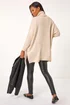 Roman Beige Cable Knit Roll Neck Poncho Jumper - Large/Extra Large Image 4