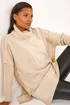 Roman Beige Cable Knit Roll Neck Poncho Jumper - Large/Extra Large Image 2