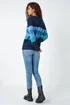 Roman Blue Shimmer Stripe Stretch Jumper - Size 20 Image 4