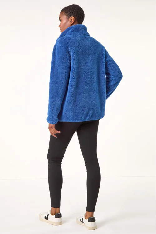 Roman Royal Blue Soft Sherpa Fleece Jacket - L Image 3