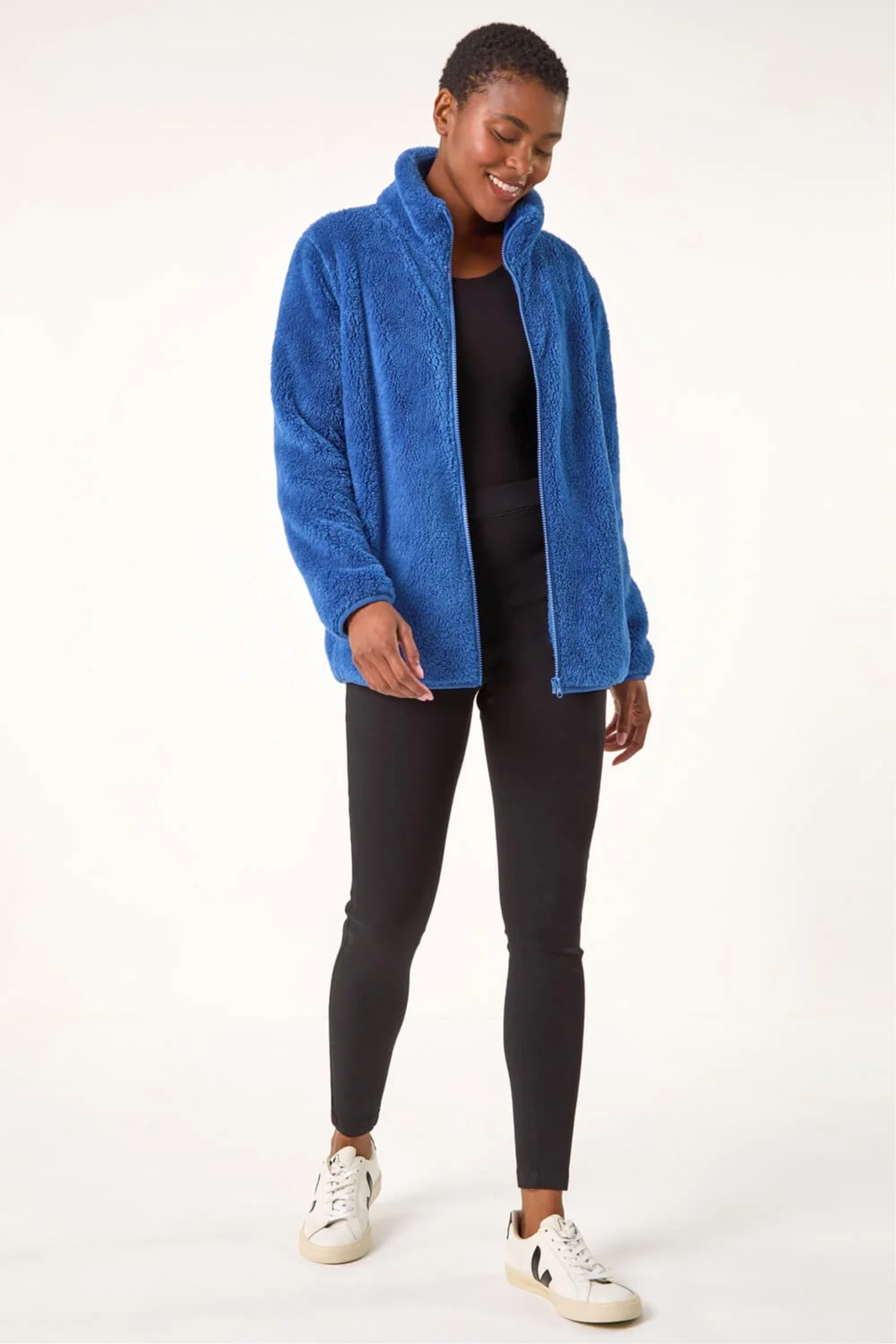 Roman Royal Blue Soft Sherpa Fleece Jacket - L Image 2