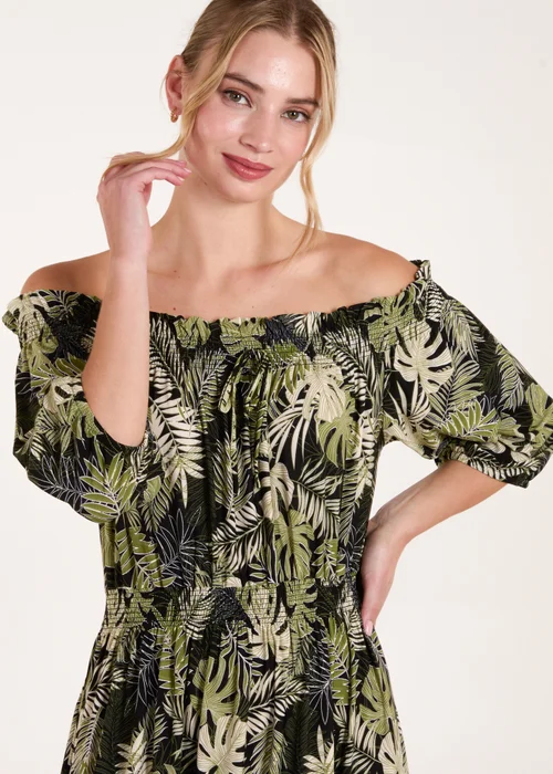 Blue Vanilla Multi Bardot Elasticated Maxi Dress - L/XL Image 2