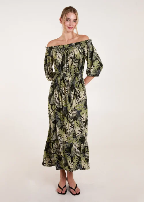 Blue Vanilla Multi Bardot Elasticated Maxi Dress - L/XL Image 4