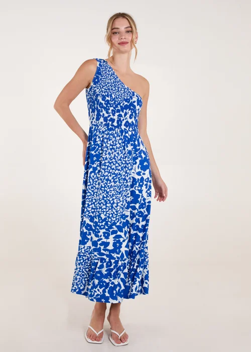 Blue Vanilla Blue Shirred Waist One Shoulder Maxi Dress - M/L Image 1