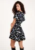 Blue Vanilla Black Tie Waist Floral Mini Dress - XL Image 3