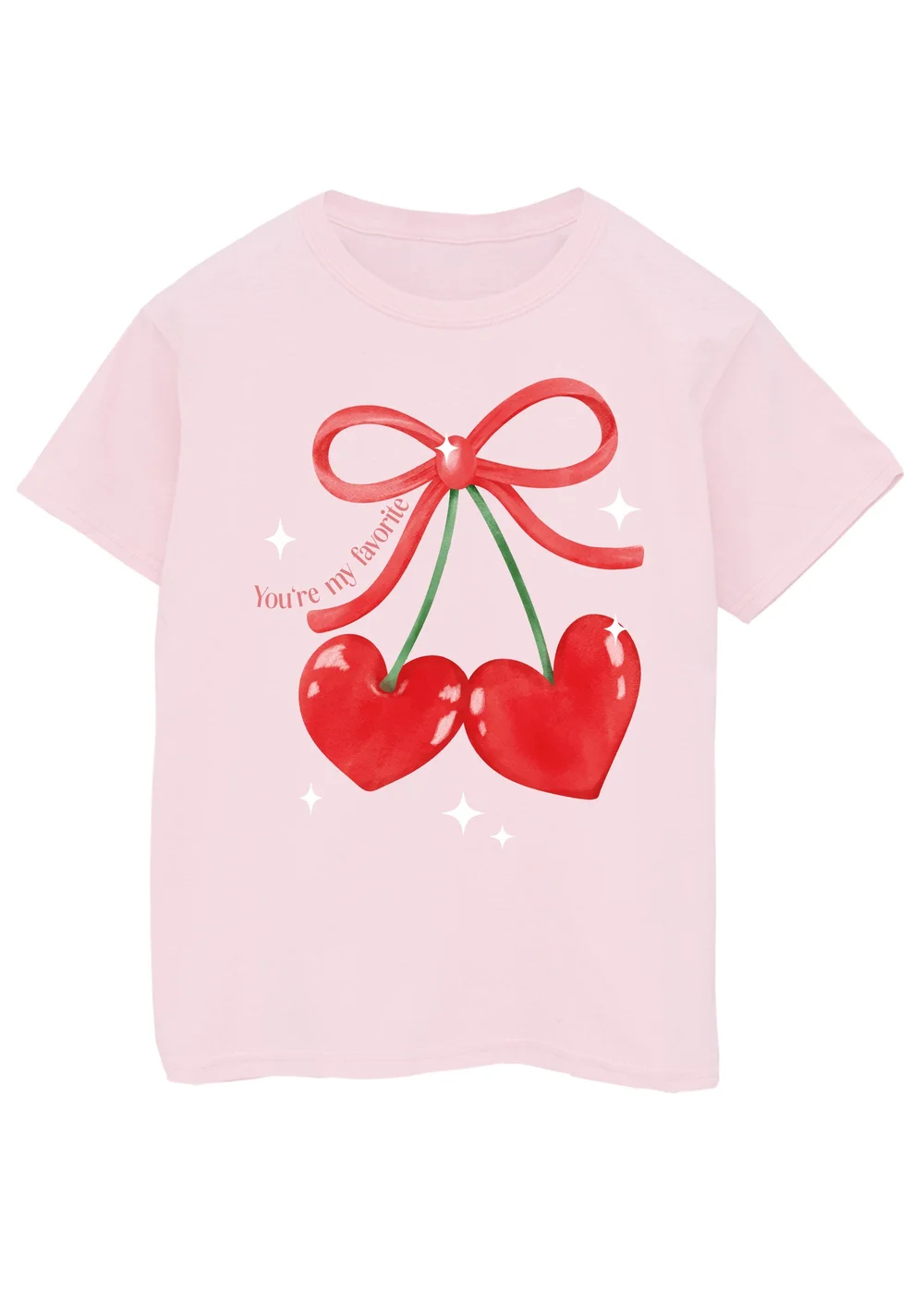 Brands In Pink Cherry Hearts T-Shirt (3-13 Years) - Age 7-8 Years Image 1