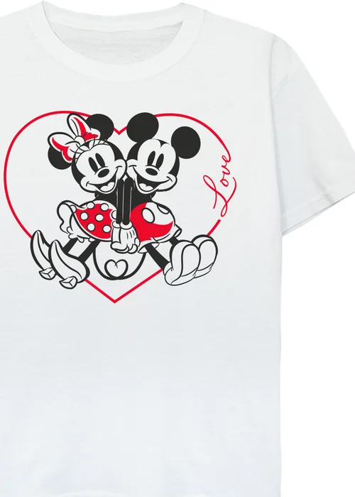 Disney Mickey Mouse Heart White T-Shirt (3-13 Years) - Age 12-13 Years Image 2