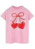 Brands In Cherry Hearts Pink Boyfriend Fit T-Shirt - L Image 1