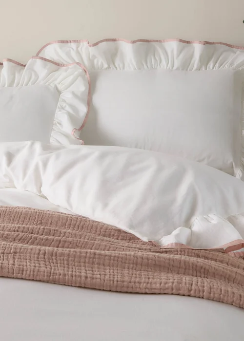 Wylder Blousey Ruffled Cotton Pillowcase - 74cm x 50cm Image 1