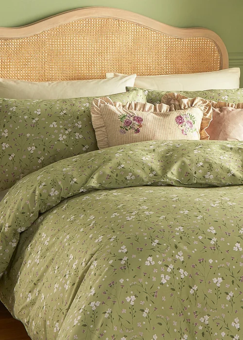 Wylder Bronte Printed Floral Duvet Cover Set Sage - Single Image 3
