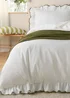 Wylder Blousey Cotton Ruffle Duvet Cover Set Olive - Single Image 3