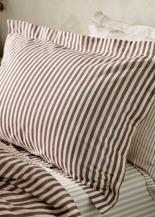 Yard Hebden Melange Stripe Cotton Duvet Cover Set - Single Image 3