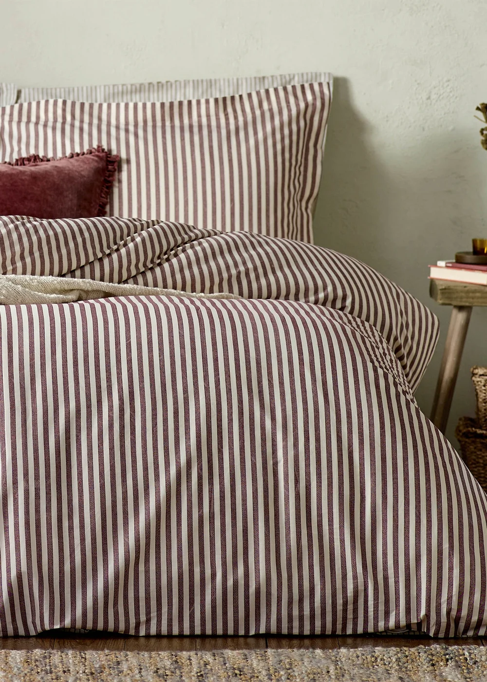 Yard Hebden Melange Stripe Cotton Duvet Cover Set - Single Image 4