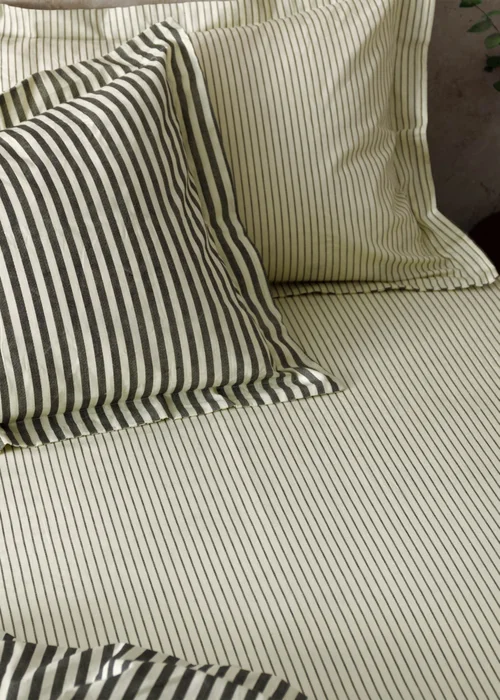 Yard Hebden Melange Stripe Fitted Sheet - Fitted Single Image 1