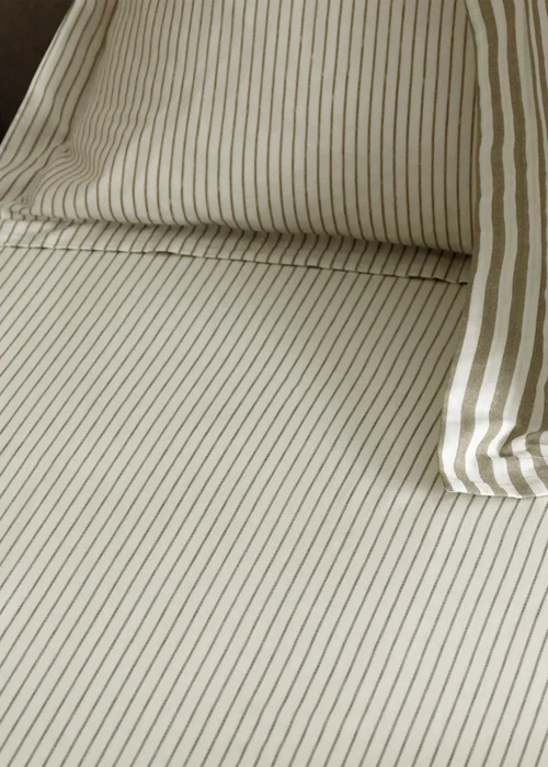 Yard Hebden Melange Stripe Fitted Sheet - Fitted Single Image 2