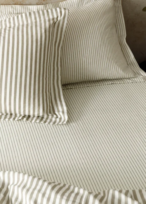 Yard Hebden Melange Stripe Fitted Sheet - Fitted Single Image 1