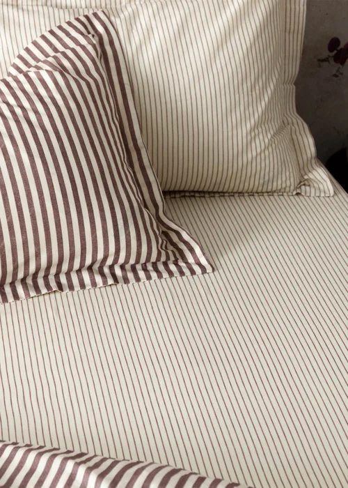 Yard Hebden Melange Stripe Fitted Sheet - Fitted Single Image 1