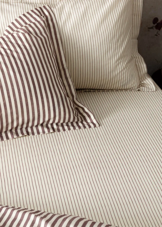 Yard Hebden Melange Stripe Fitted Sheet