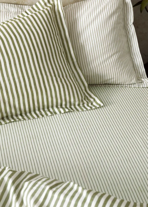 Yard Hebden Melange Stripe Fitted Sheet - Fitted Single Image 1