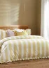 Wylder Birdie Stripe Ruffle Duvet Cover Set Butter Yellow - Single Image 1