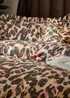 furn. Leopard Printed Frill Trim Duvet Cover Set - Single Image 2