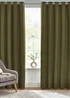 furn. Dawn 100% Blackout Thermal Eyelet Curtains Olive - ZAC Image 2
