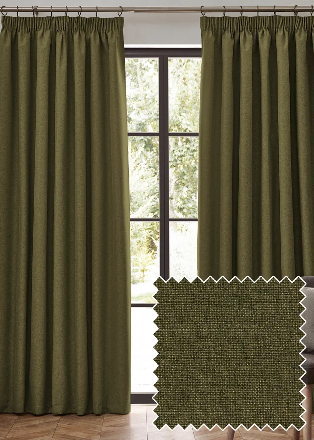 furn. Dawn 100% Blackout Thermal Pencil Pleat Curtains