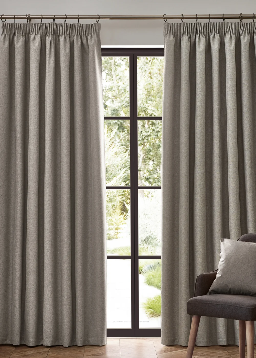 furn. Dawn 100% Blackout Thermal Pencil Pleat Curtains - 46W X 54D (117x137cm) Image 2