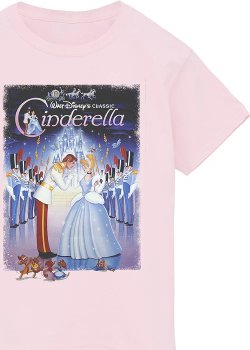 Ada & Ted Disney Cinderella Poster Kids Pink T-Shirt (3-13 Years) - Age 5-6 Years Image 2