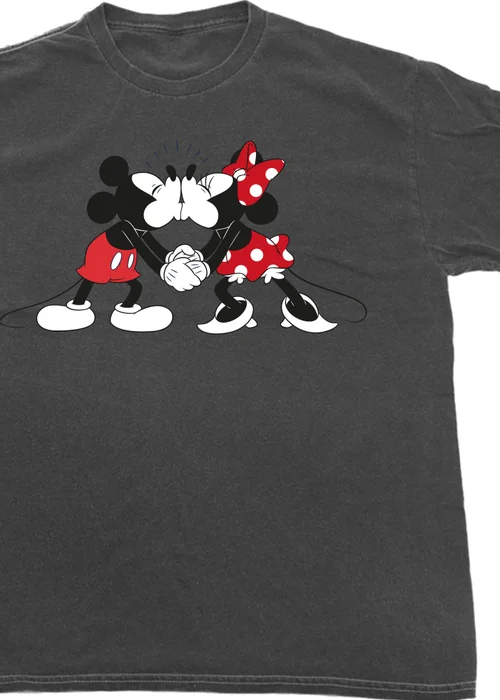 Disney Mickey Mouse Kiss Charcoal Washed Boyfriend Fit T-Shirt - S Image 2