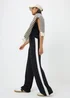 Black Side Stripe Wide Leg Trousers - Size 22 33 leg Image 1