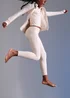 Girls Cream Soft Touch Leggings (7-15yrs) - Age 7 Years Image 2