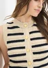 Navy Stripe Knitted Button Front Vest - XS Image 3