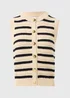 Navy Stripe Knitted Button Front Vest - XS Image 4