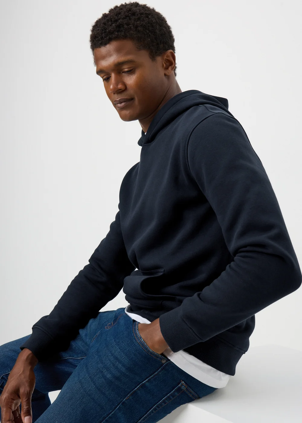 Navy Overhead Hoodie - Small Image 2