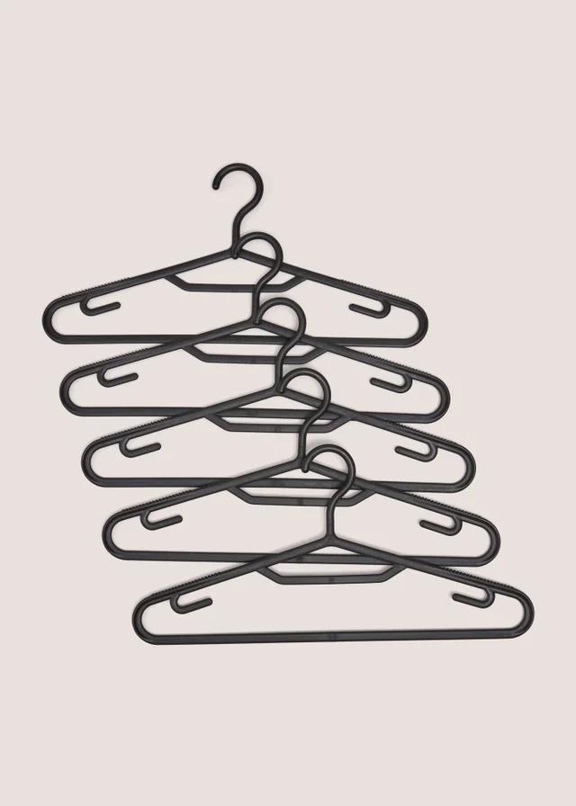 10 Pack Black Plastic Hangers