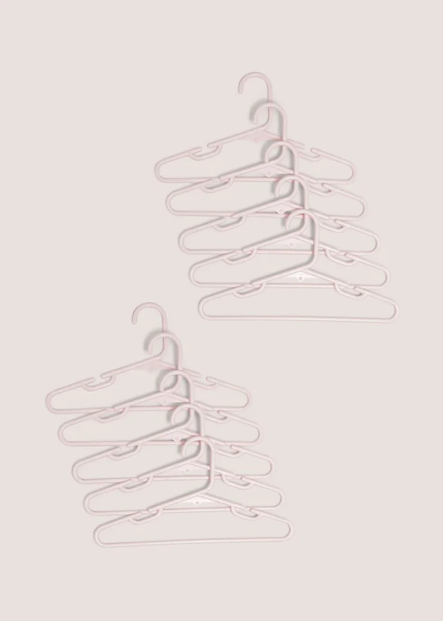 10-Pack Pink Kids Plastic Hangers