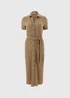 Nude Textured Midi Shirt Dress - Size 28 Image 4