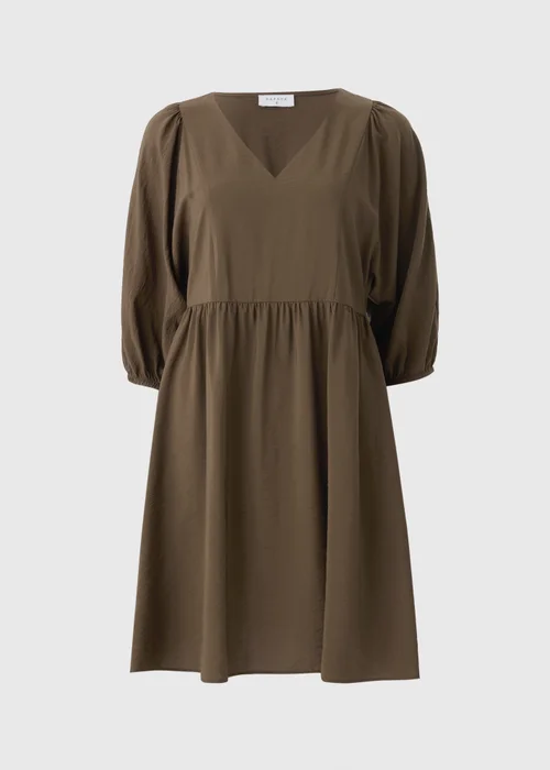 Brown Mini Smock Dress - Size 16 Image 2