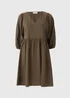 Brown Mini Smock Dress - Size 16 Image 2