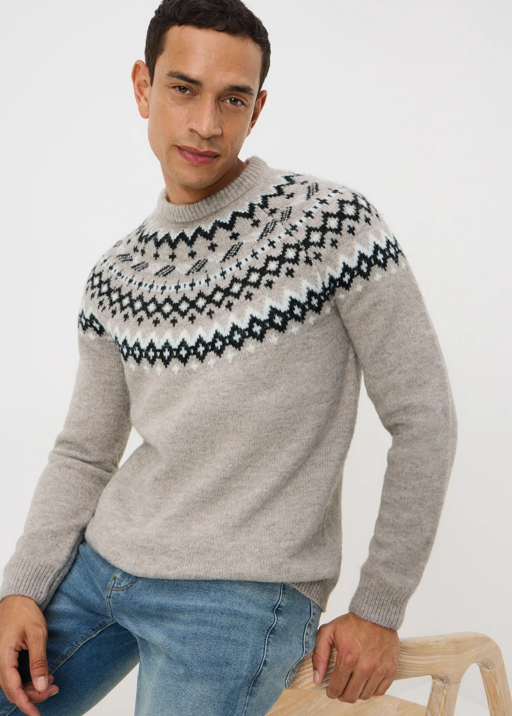 Stone Patterned Christmas Jumper - Small Image 1