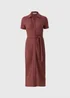 Dark Pink Textured Shirt Midi Dress - Size 22 Image 4