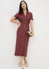 Dark Pink Textured Shirt Midi Dress - Size 22 Image 1