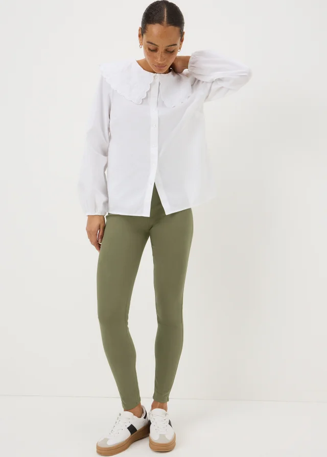 Khaki Twill Jeggings
