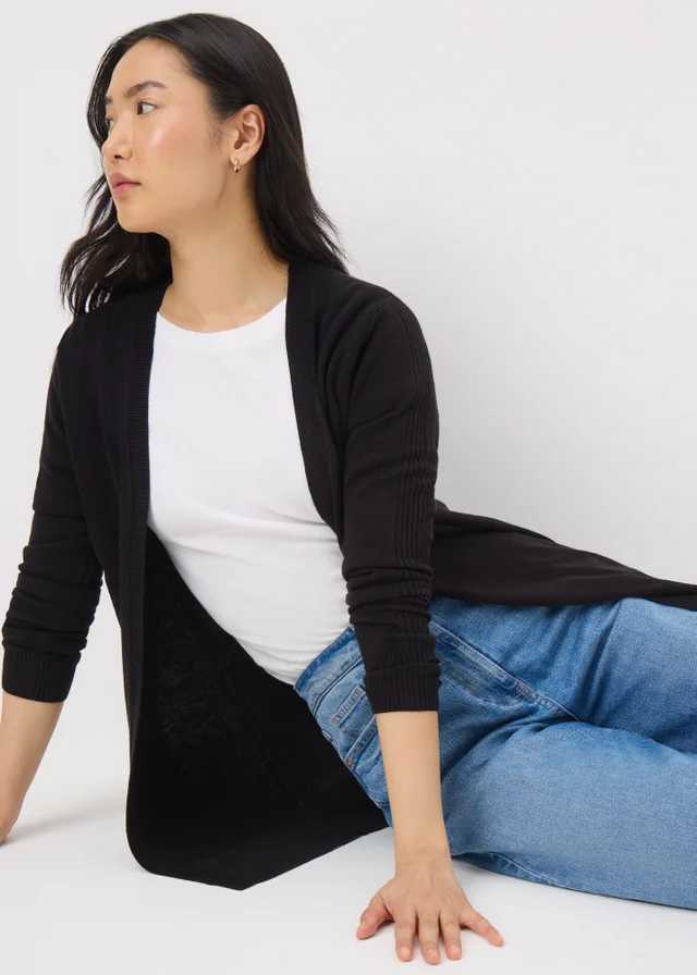 Black Supersoft Longline Cardigan