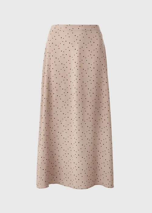 Taupe Spot Print Flared Midi Skirt - Size 20 Image 4