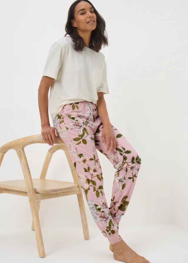 Pink Floral Long Pyjama Set