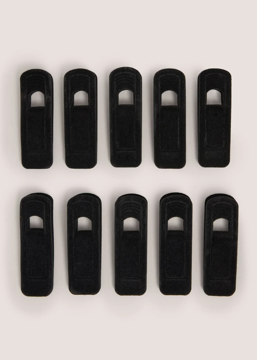 10 Pack Black Velvet Hanger Clips Image 1