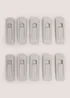 Grey 10 Pack Velvet Hanger Clips Image 1