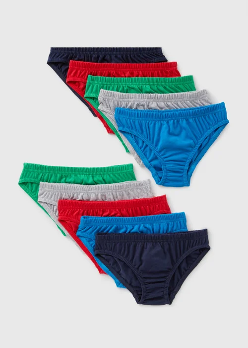 10 Pack Boys Multicolour Briefs (1.5-13yrs) - Age 2 - 3 Years Image 1